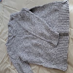 LL Bean Marled Sweater, slate blue and white, sz XL